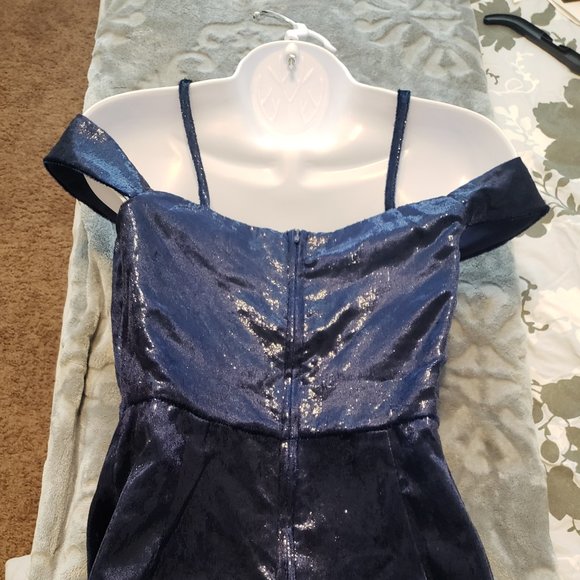 Dear Moon Dk. Navy Shimmer Dress NWT - Picture 3 of 6
